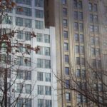 High rise block of flats and windows