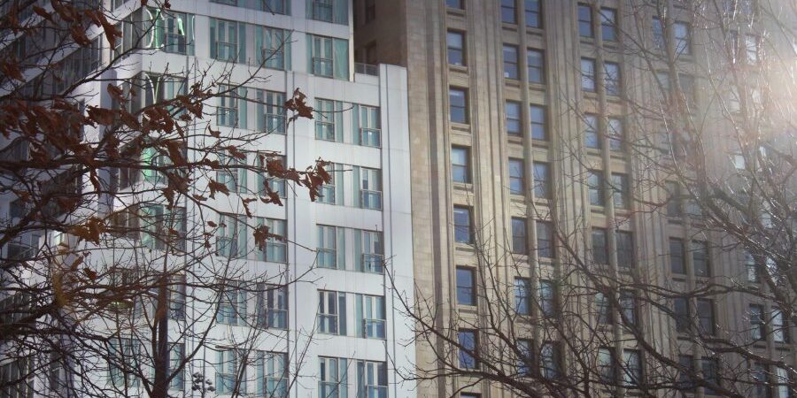 High rise block of flats and windows