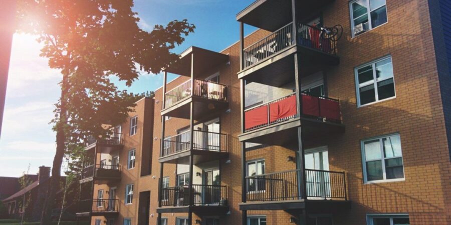 Block of flats and blue sky