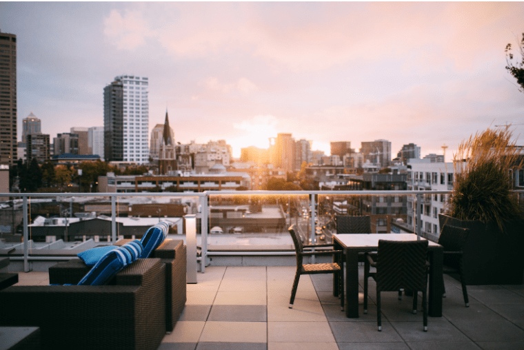 the view from the rooftop storey